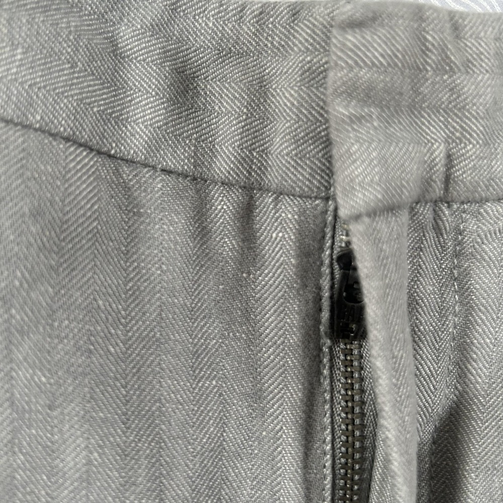 Gap Pants Womens 10 Gray Hip Slung Fit Linen Cotton Herringbone Straight Leg - Picture 15 of 16